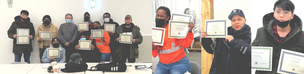 NYSERDA participants standing and holding their certificates of completion